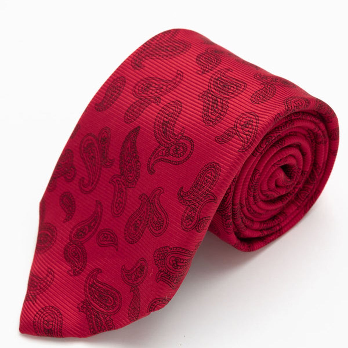 ANDREW'S TIES - CORBATA ROJA DISEÑOS PAILEY NEGROS