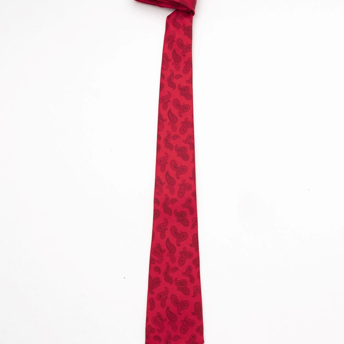 ANDREW'S TIES - CORBATA ROJA DISEÑOS PAILEY NEGROS