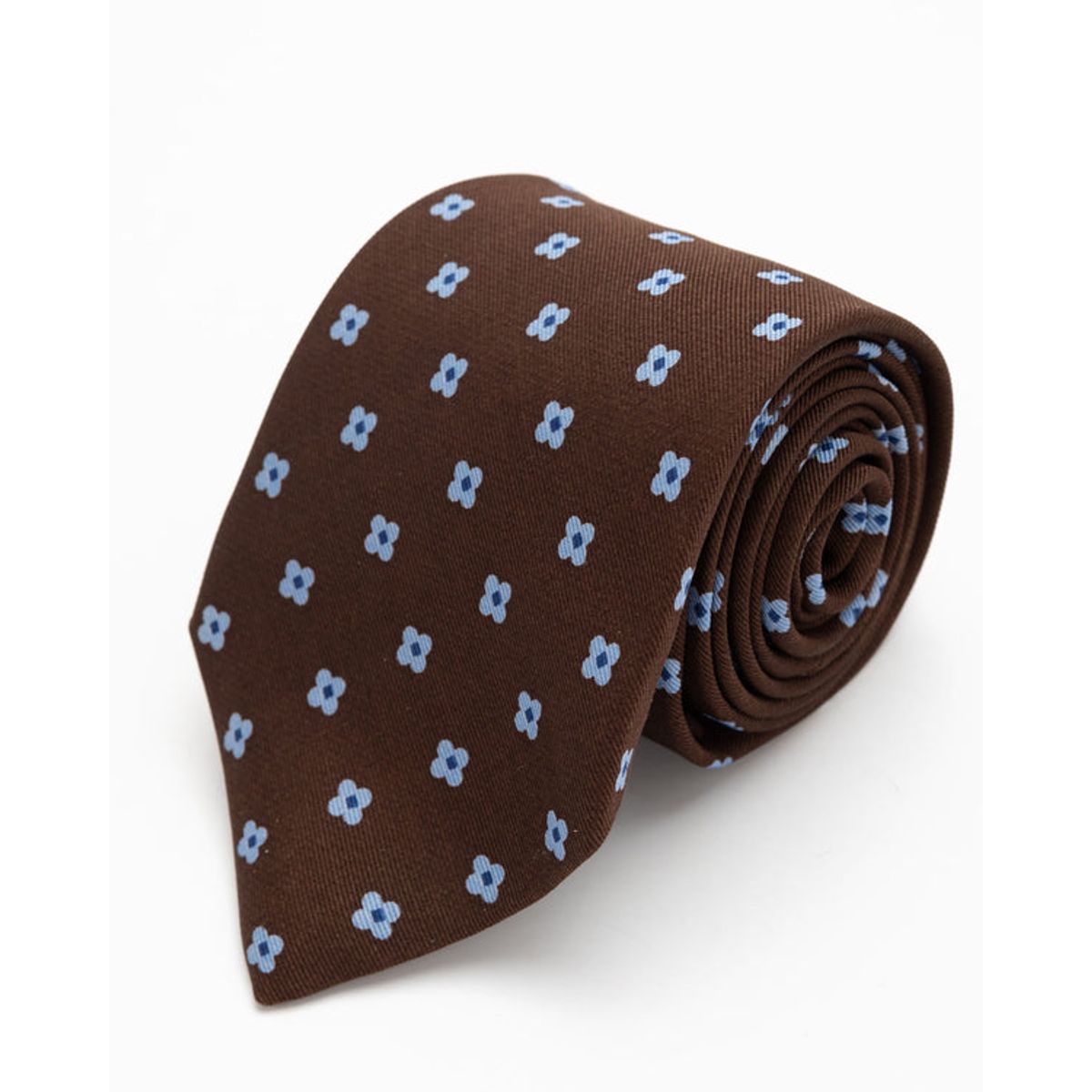 ANDREW'S TIES - CORBATA MARRON FLORES CELESTES