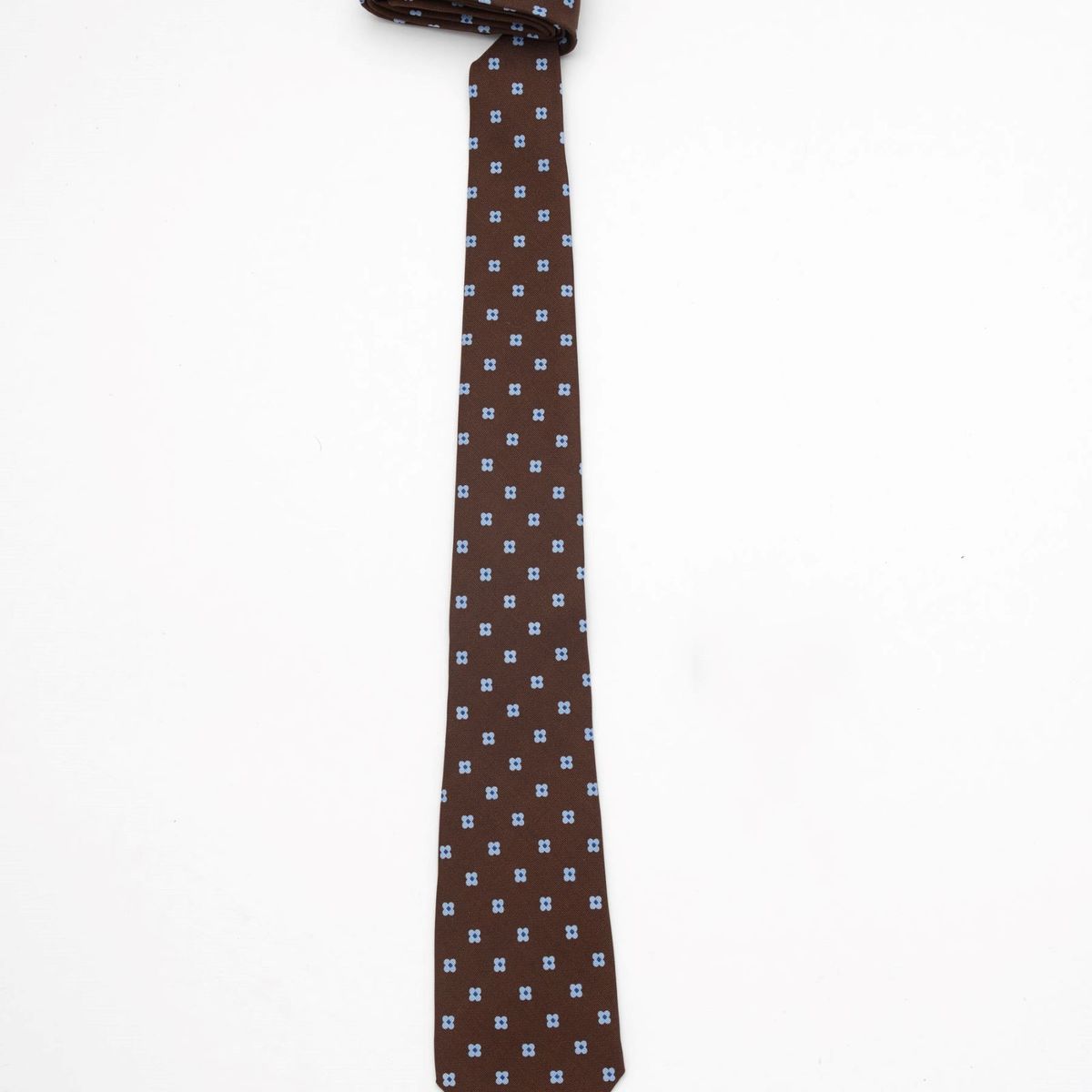 ANDREW'S TIES - CORBATA MARRON FLORES CELESTES