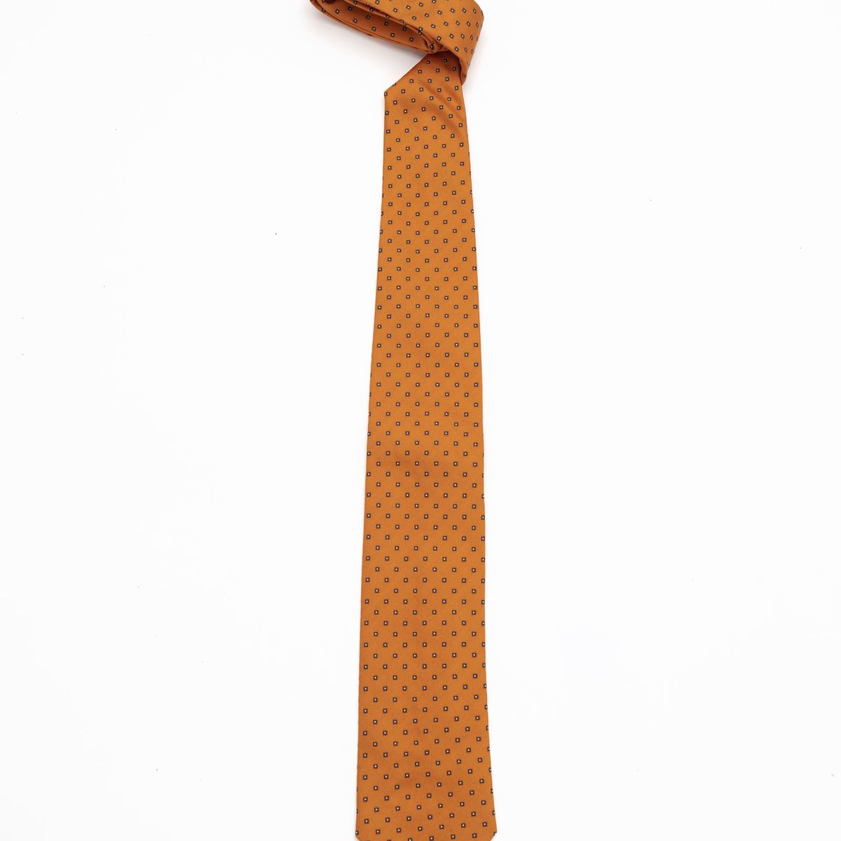 ANDREW'S TIES - CORBATA CORBATA NARANJA CUADROS NEGROS