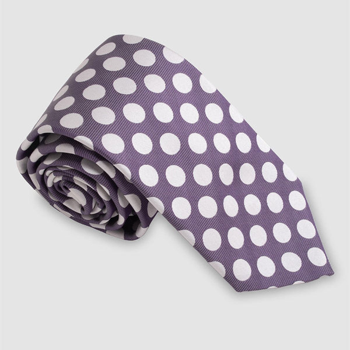Andrew'S Ties - Corbata Fondo Morado Con Circulos Blancos