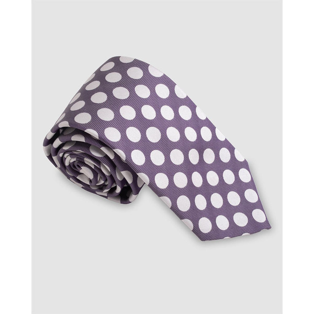 Andrew'S Ties - Corbata Fondo Morado Con Circulos Blancos