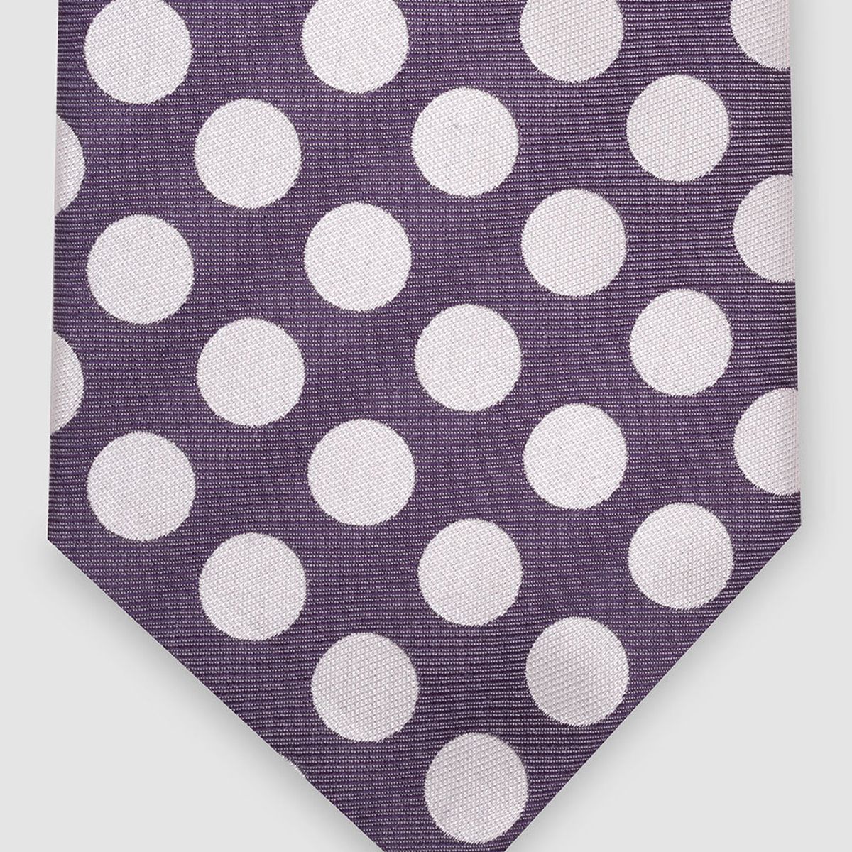 Andrew'S Ties - Corbata Fondo Morado Con Circulos Blancos