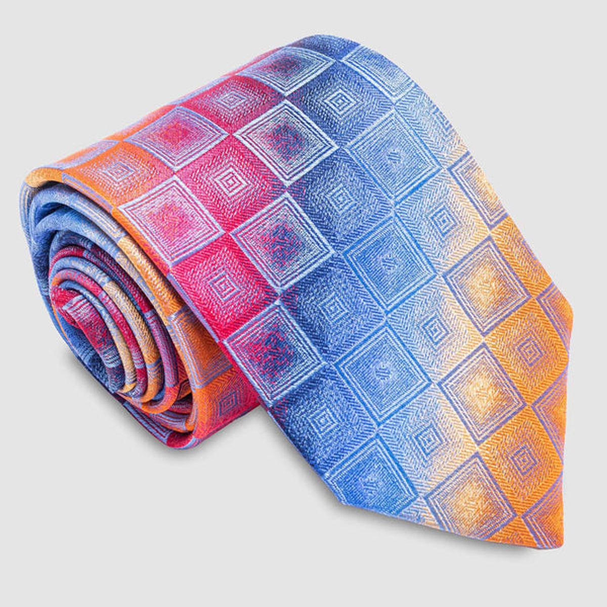 ANDREW'S TIES - Corbata Fondo Multicolor Con Diseño Cuadros