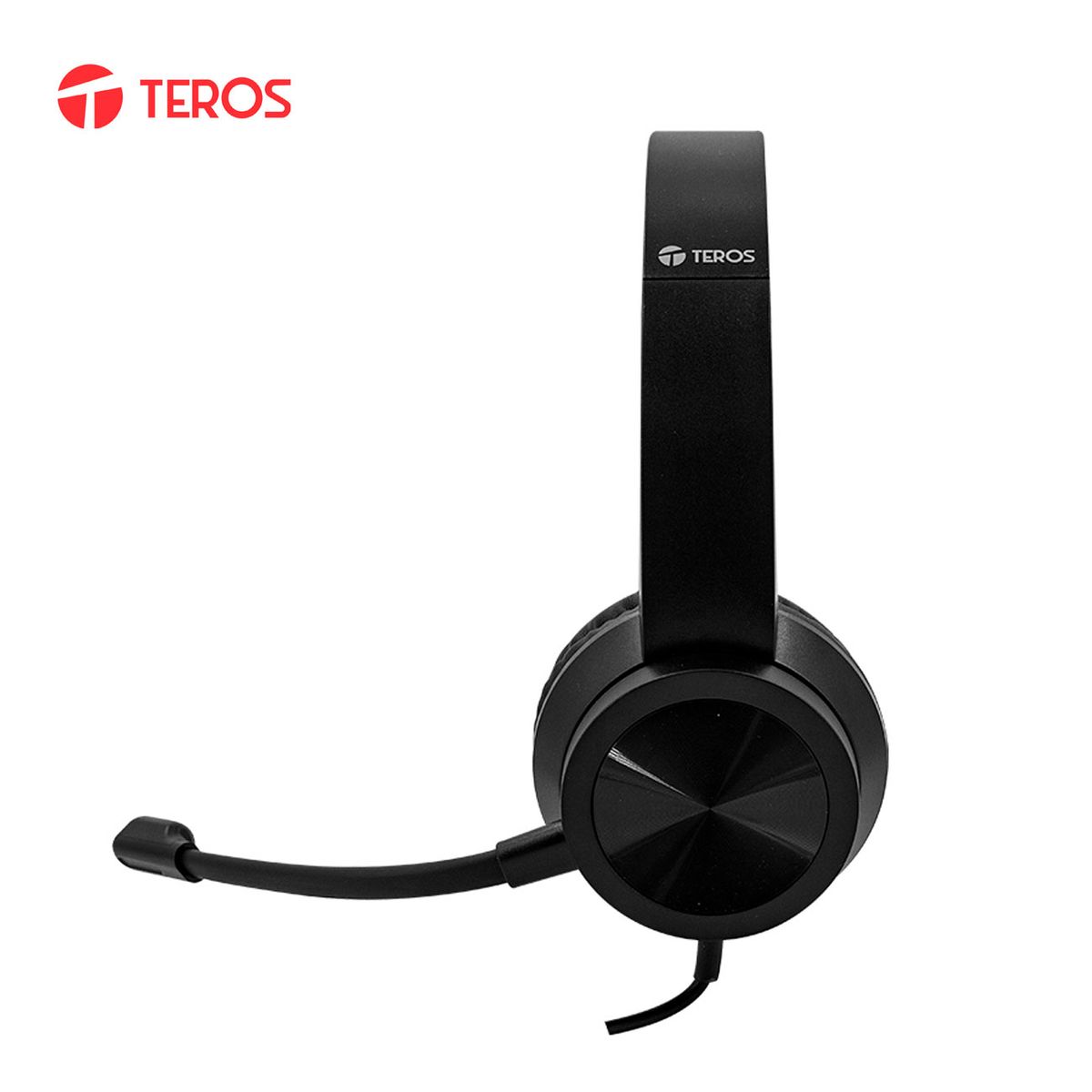 TEROS - Audífono Headset USB con micrófono Teros TE-8037N para PC Windows negro