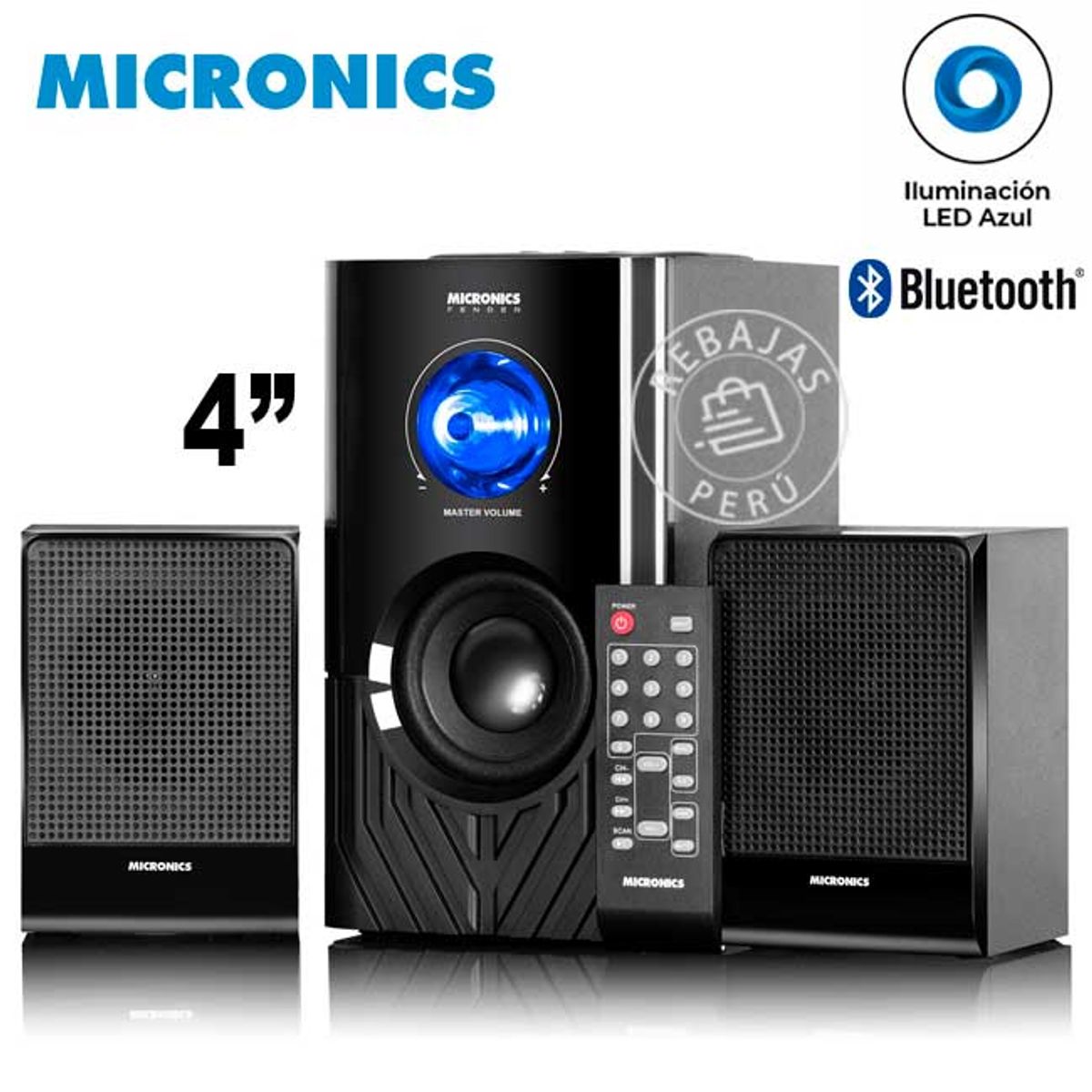 MICRONICS - Parlante 2.1 Micronics Fender S6004BT Bluetooth Woofer 4” Audio 2.1