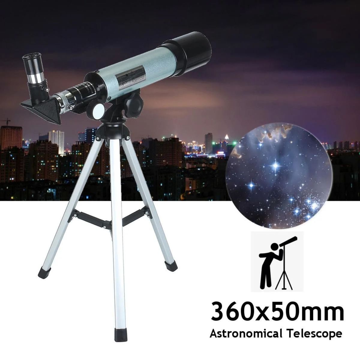 OEM - Telescopio recreativo ASTRONOMICO con tripode F36050 Optical Glass
