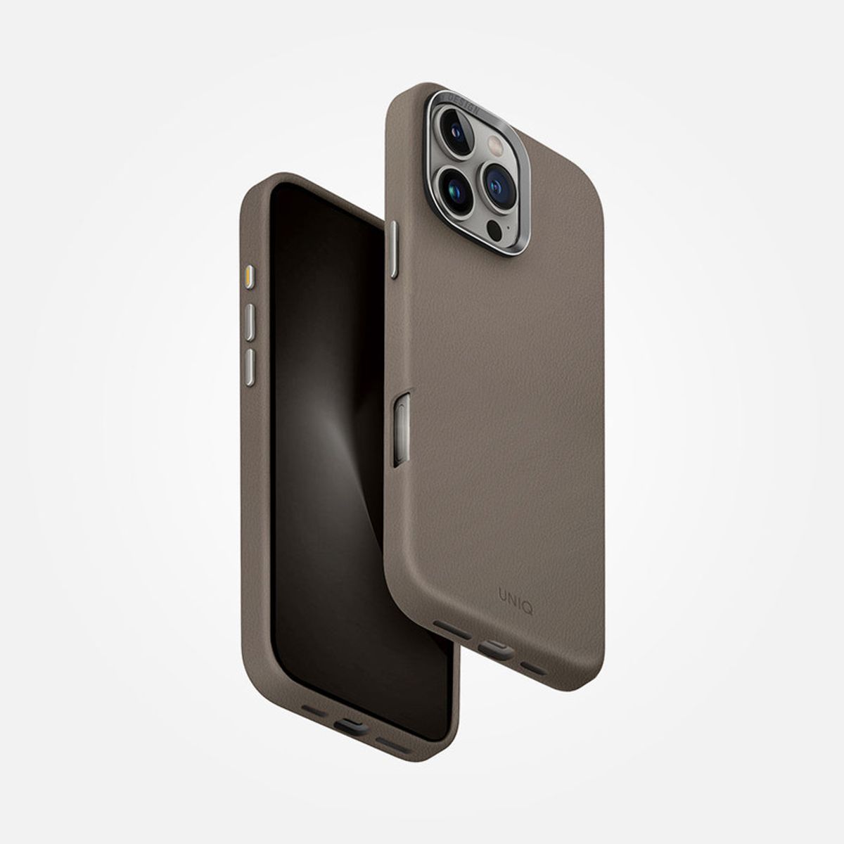 GENERICO - Case de cuero premium Uniq Lyden para iPhone 16 Pro Max Gris