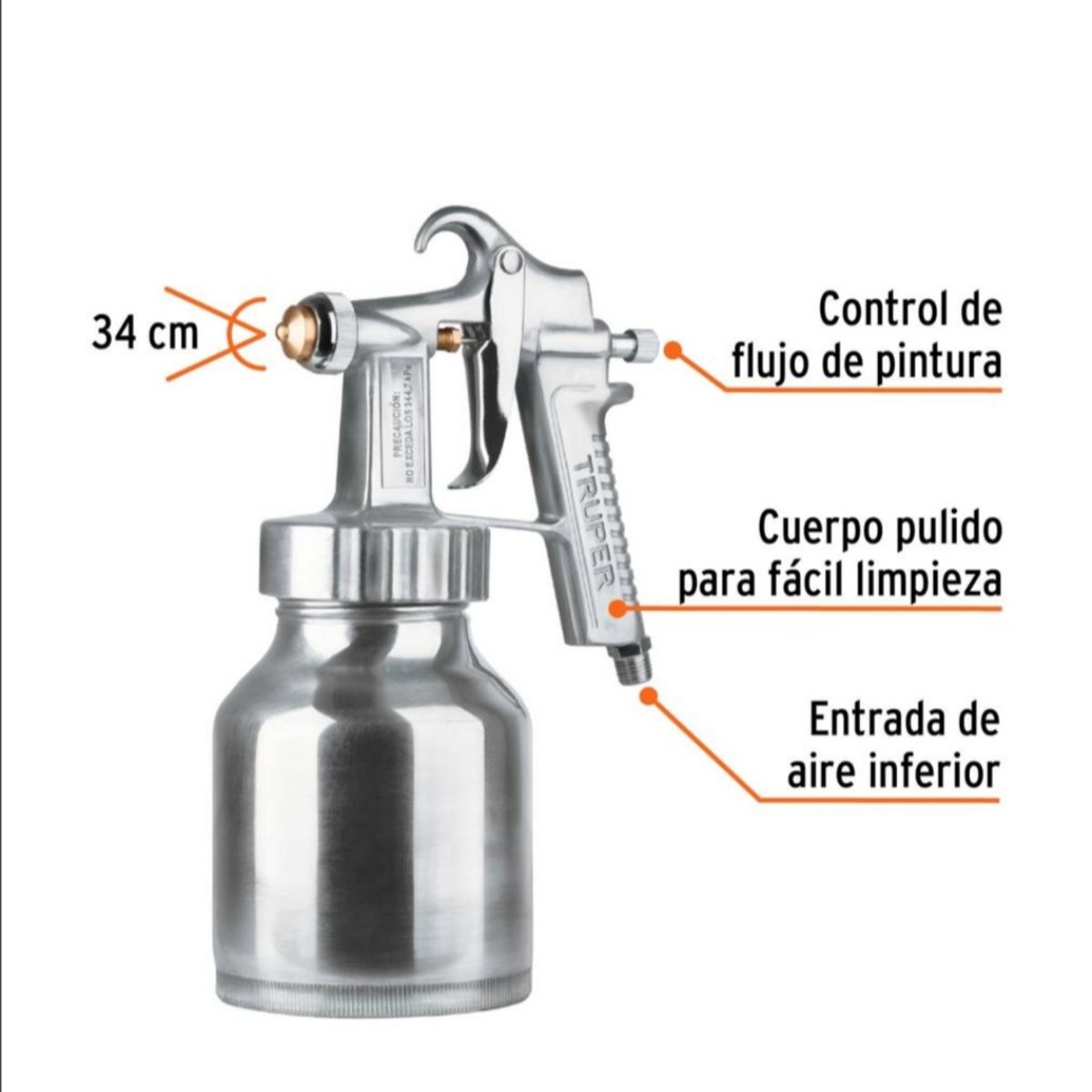 TRUPER - Pistola para Pintar de Baja presión con Accesorios Truper
