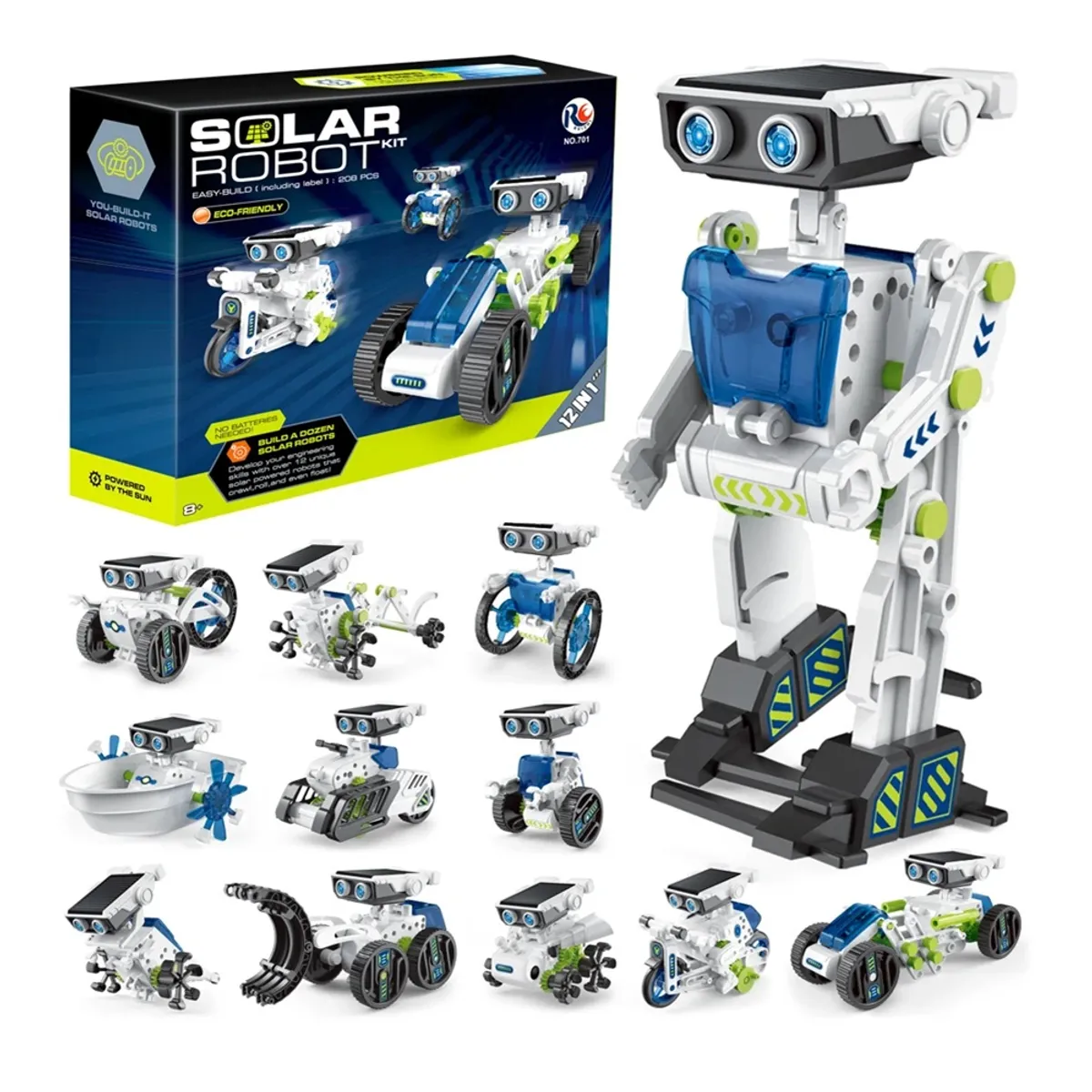 GENERICO - Kit Robot Solar  STEM Educativo 12 EN 1