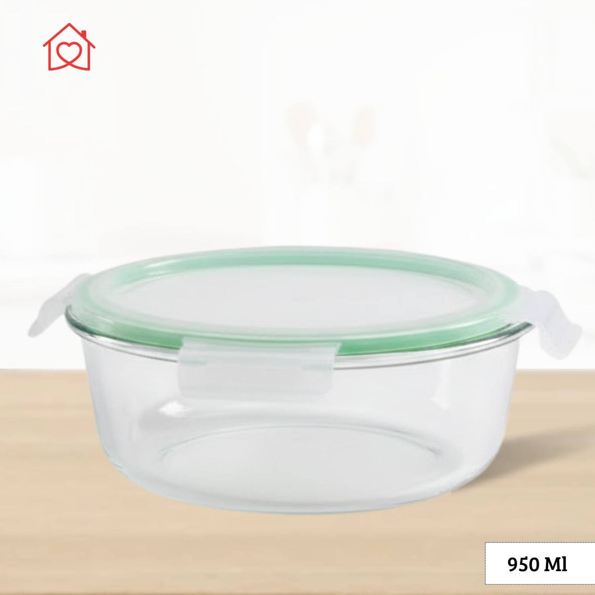 GENERICO - Taper Refractario Redondo de Vidrio Hermético 950 ml