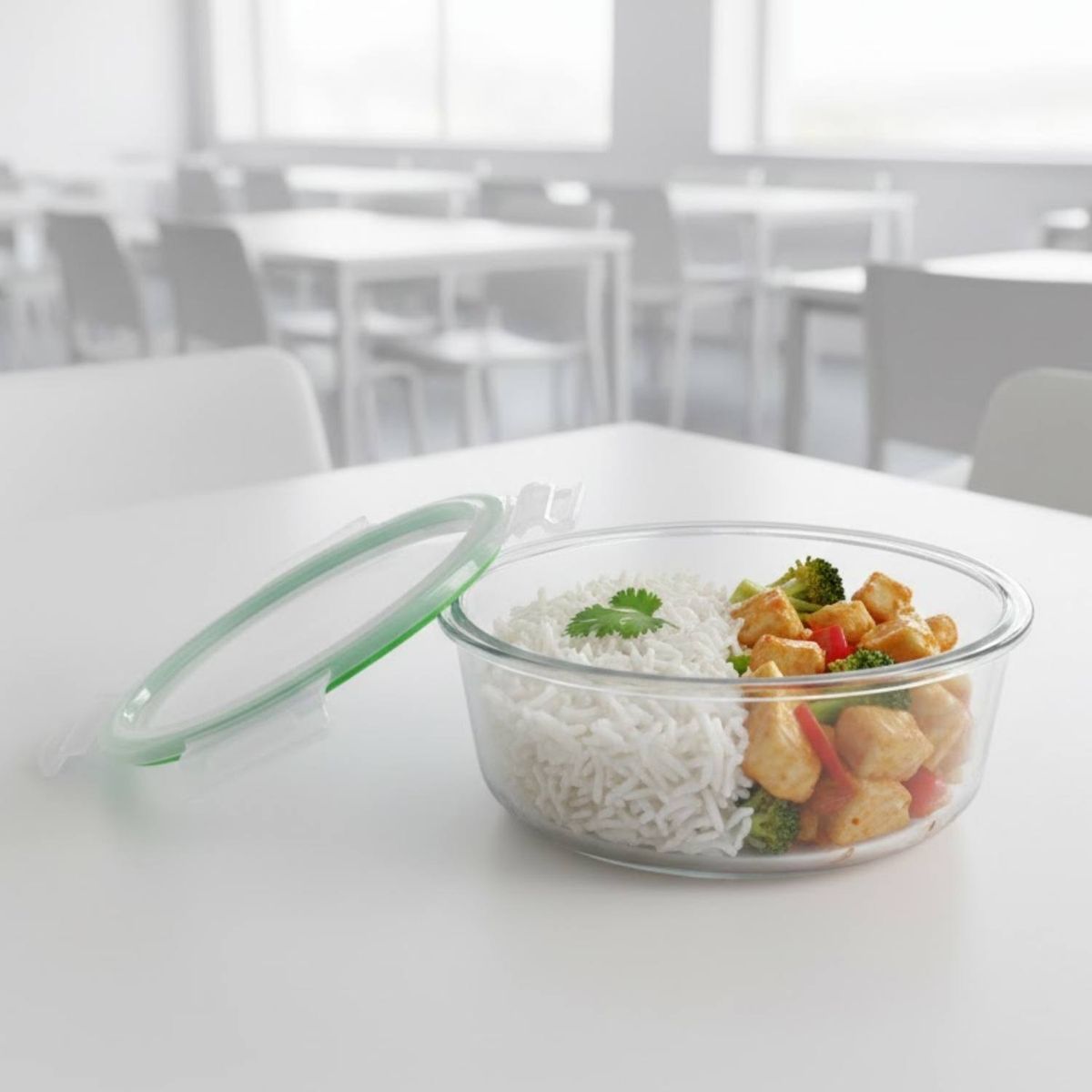 GENERICO - Taper Refractario Redondo de Vidrio Hermético 950 ml