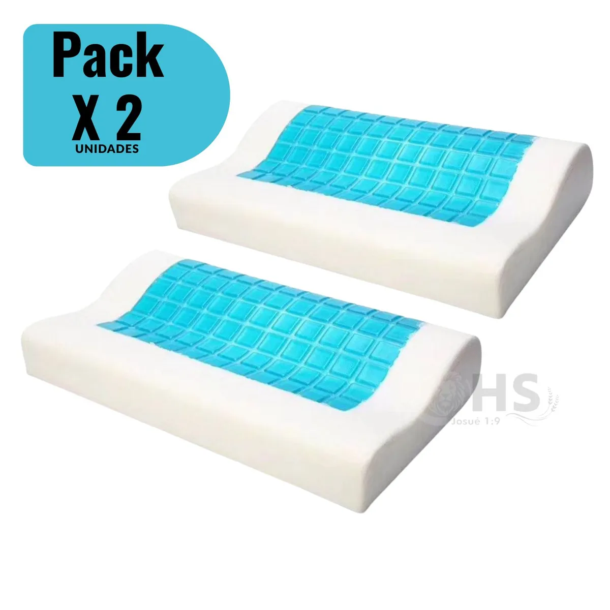 Almohada Viscoelástica Memory Foam con GEL x2 unidades, marca OEM - Foto Principal