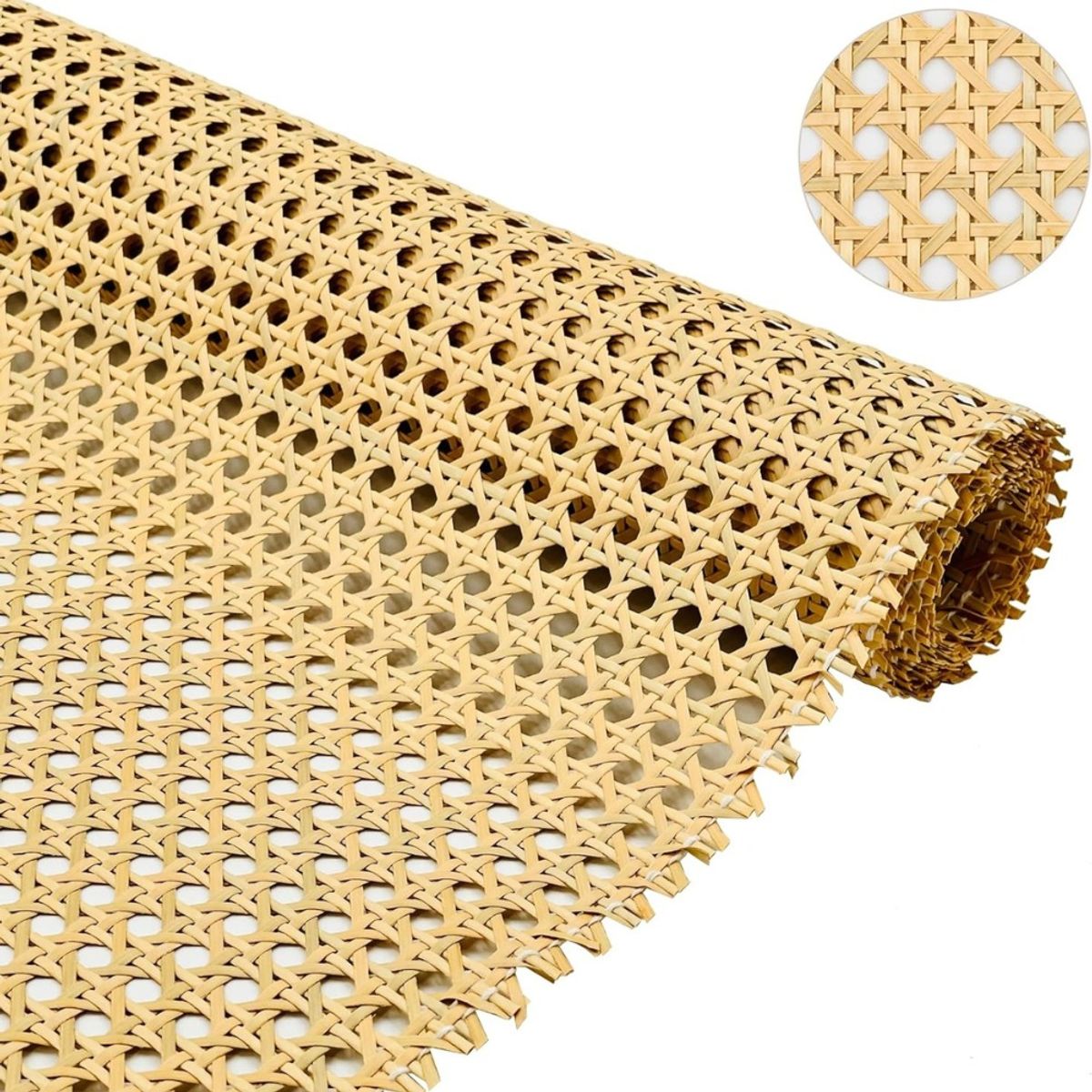 GENERICO - Esterilla - Ratán Rollo Sintético Tejido Octagonal para Muebles 50 cm ancho x 1m