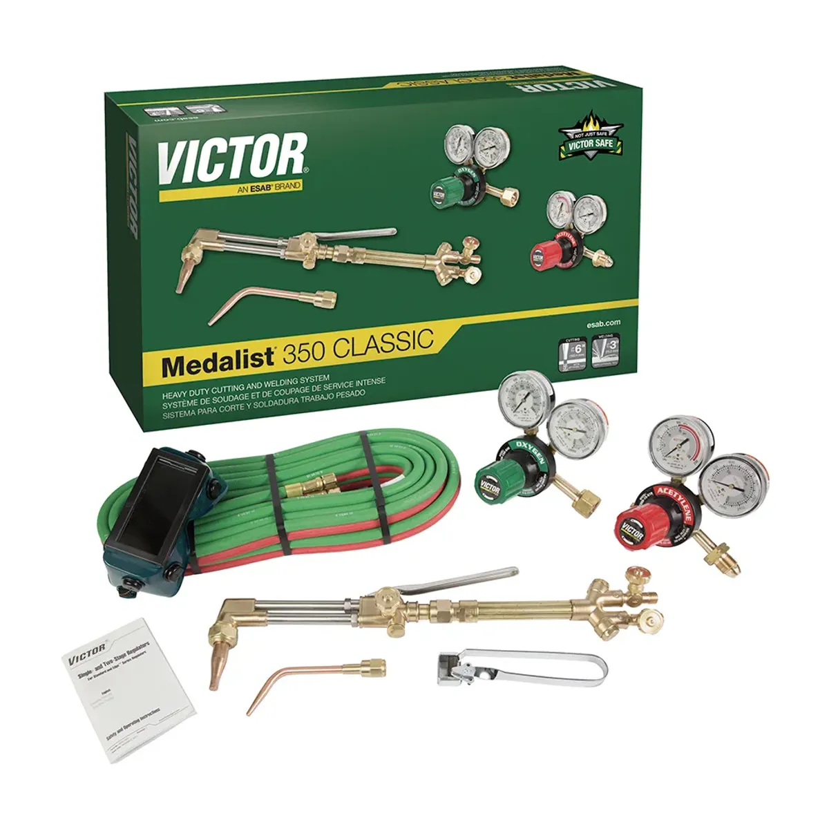 VICTOR - Kit Oxicorte Equipo de Soldadura y Corte Industrial Victor Medalist 350 + Accesorios