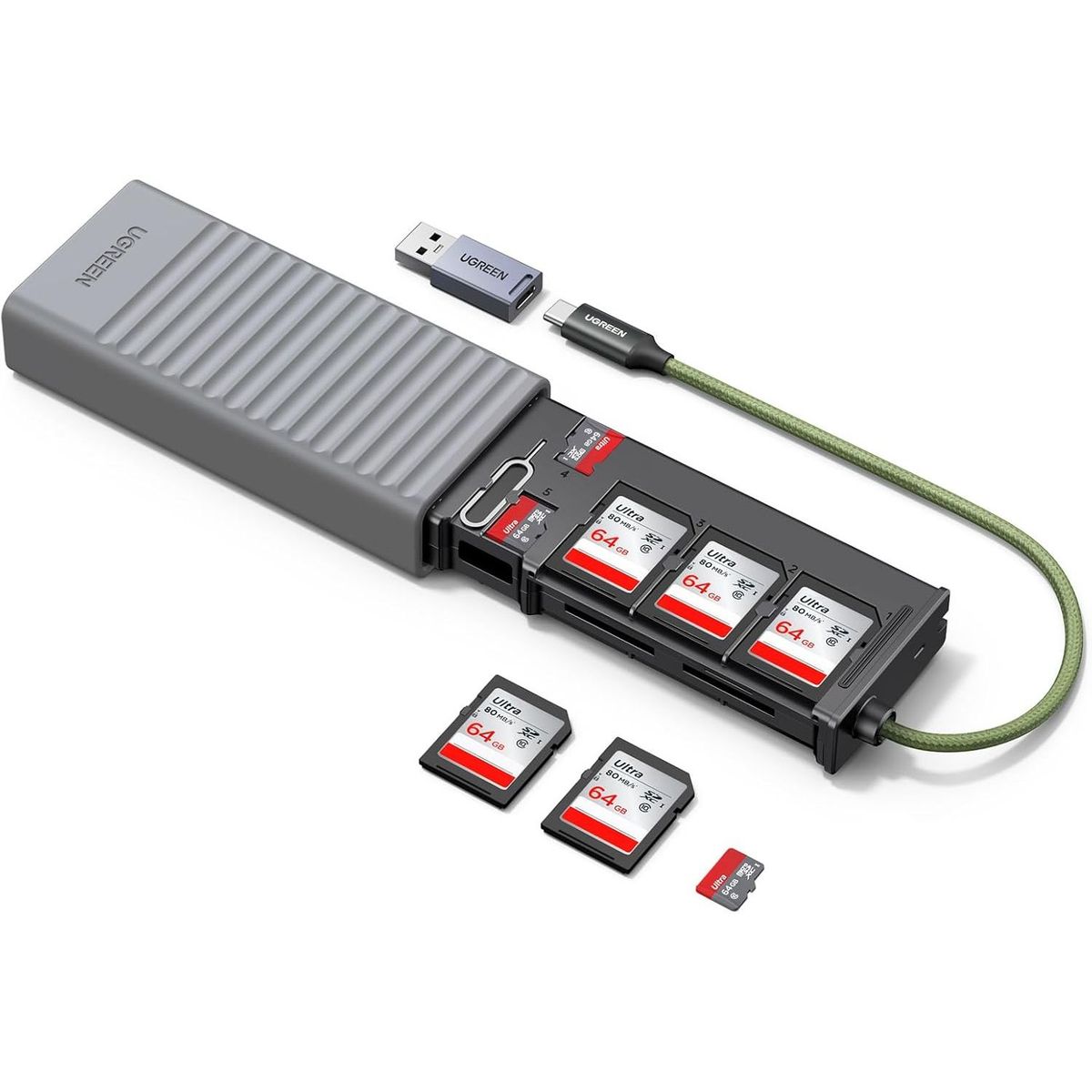 UGREEN - Lector de tarjetas SD con USB-C y USB-A 2 x SD + TF OTG 5Gbps iPhone 17 Ugreen CM856 - 55899