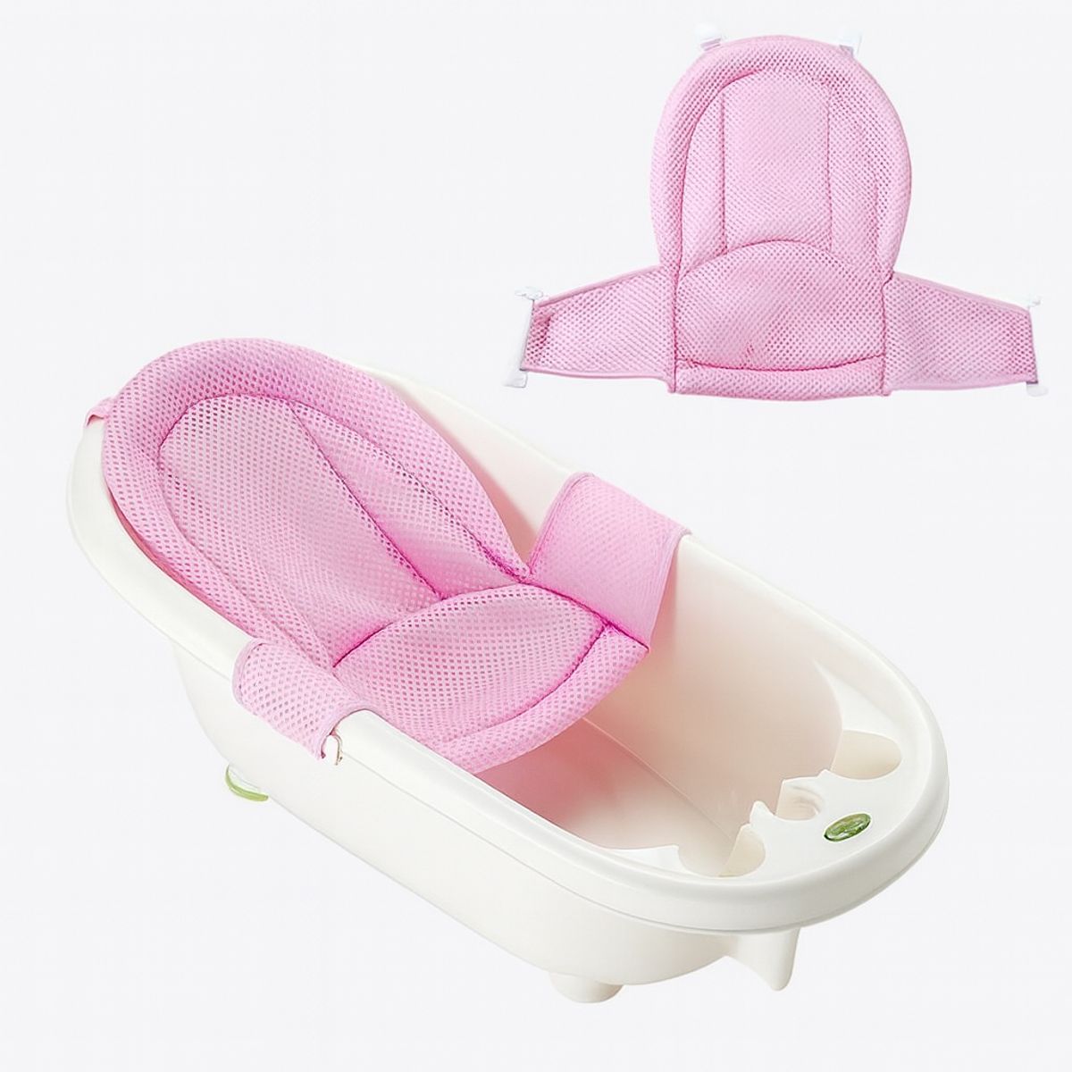 GENERICO - Soporte Ergonómico de Baño para Bebé con Correas Ajustables ROSADO