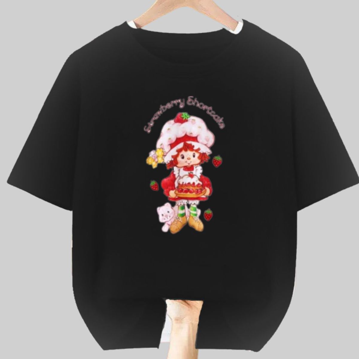 GENERICO - Polo Rosita Fresita Negro Strawberry Shortcake - Talla 4 hasta XL