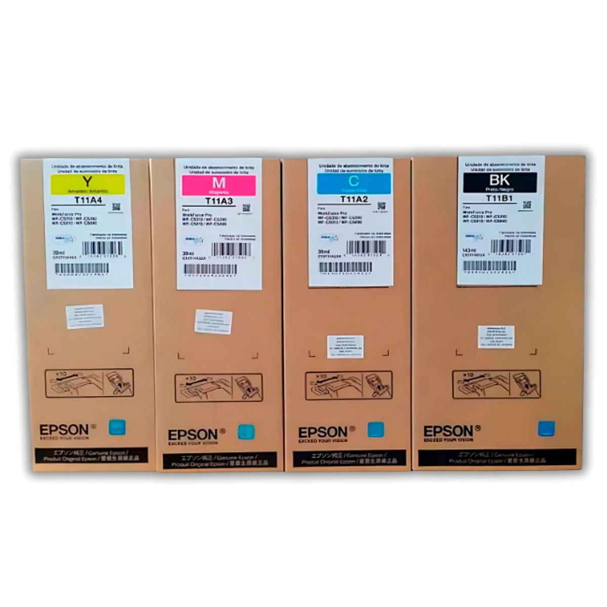 EPSON - Tinta Epson T11B y T11A Negro y Colores Pro WF-C5390 C5810 C5890