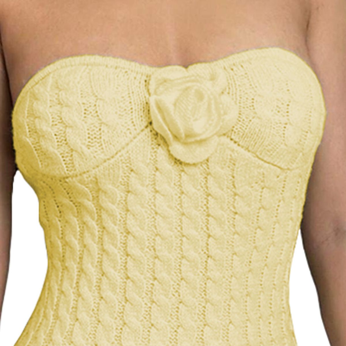 GENERICO - Vestido Tirantes Rosa Ross 359G-26 Hilo Tacto Color Amarillo