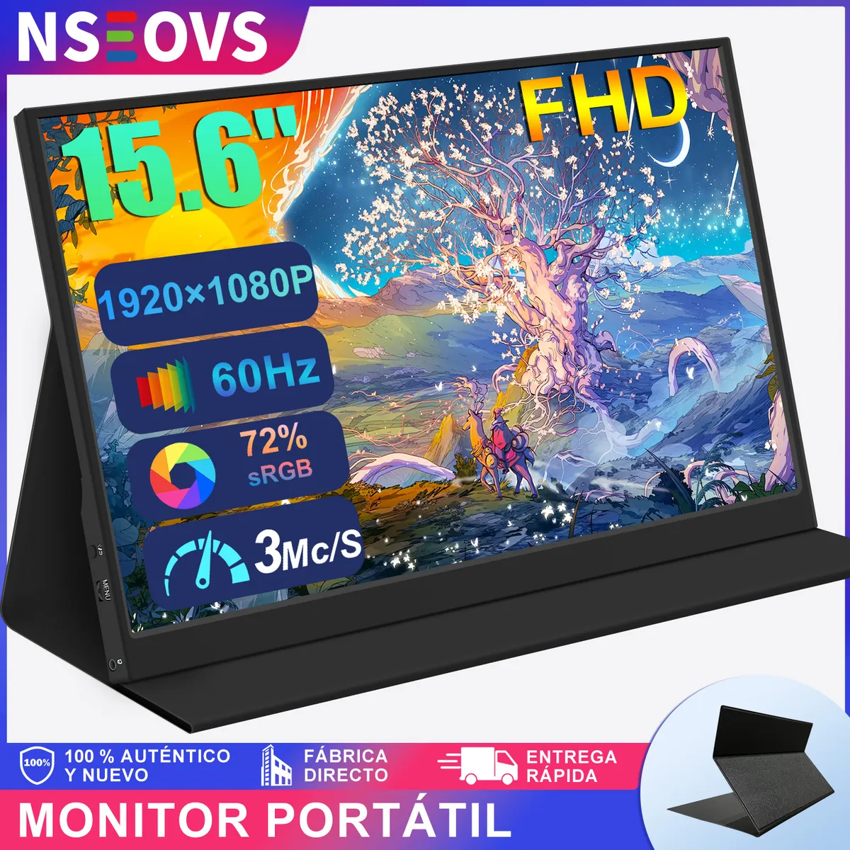 GENERICO - NSEOVS 156 1080P 72% sRGB monitor portátil 1920×1080P 60Hz