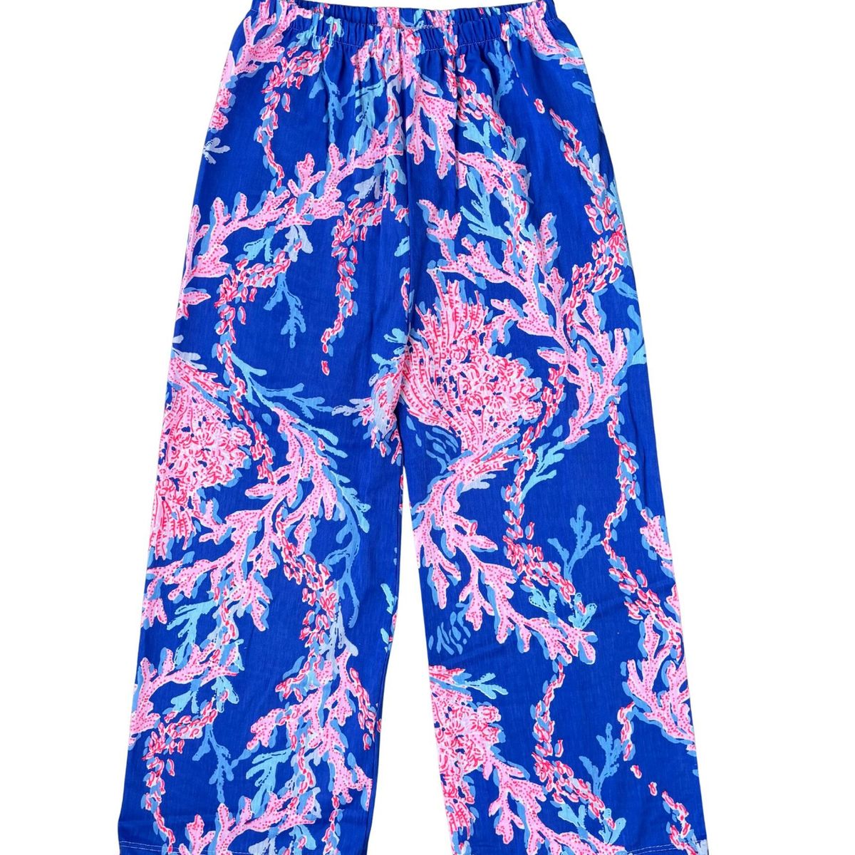 RED CARROT - Pantalon niña jersey azul rojo coral