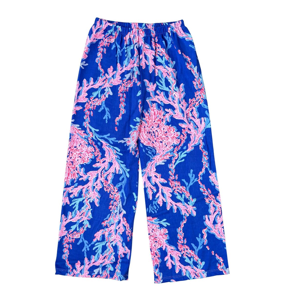 RED CARROT - Pantalon niña jersey azul rojo coral