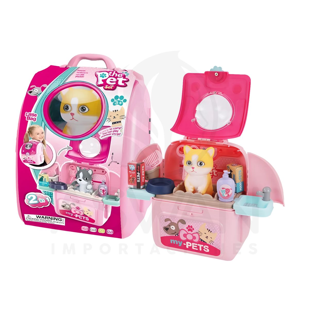 GENERICO - Set De Veterinario Y Mochila 2 En 1 de Gatito
