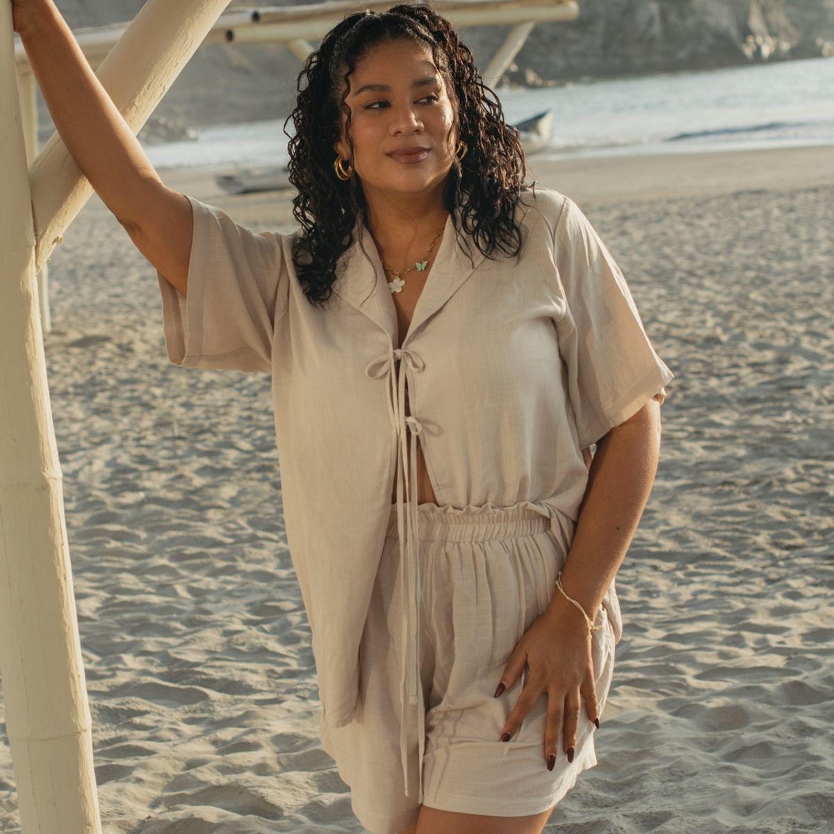 MISS LADY - Blusón Mujer Oversize con Tiras