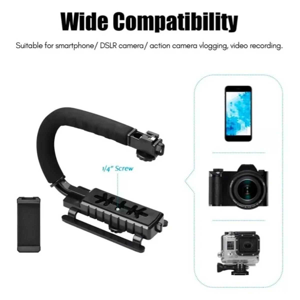 OEM - kIT Tripode Estabilizador de cámara portátil AY49U con micrófono y luz