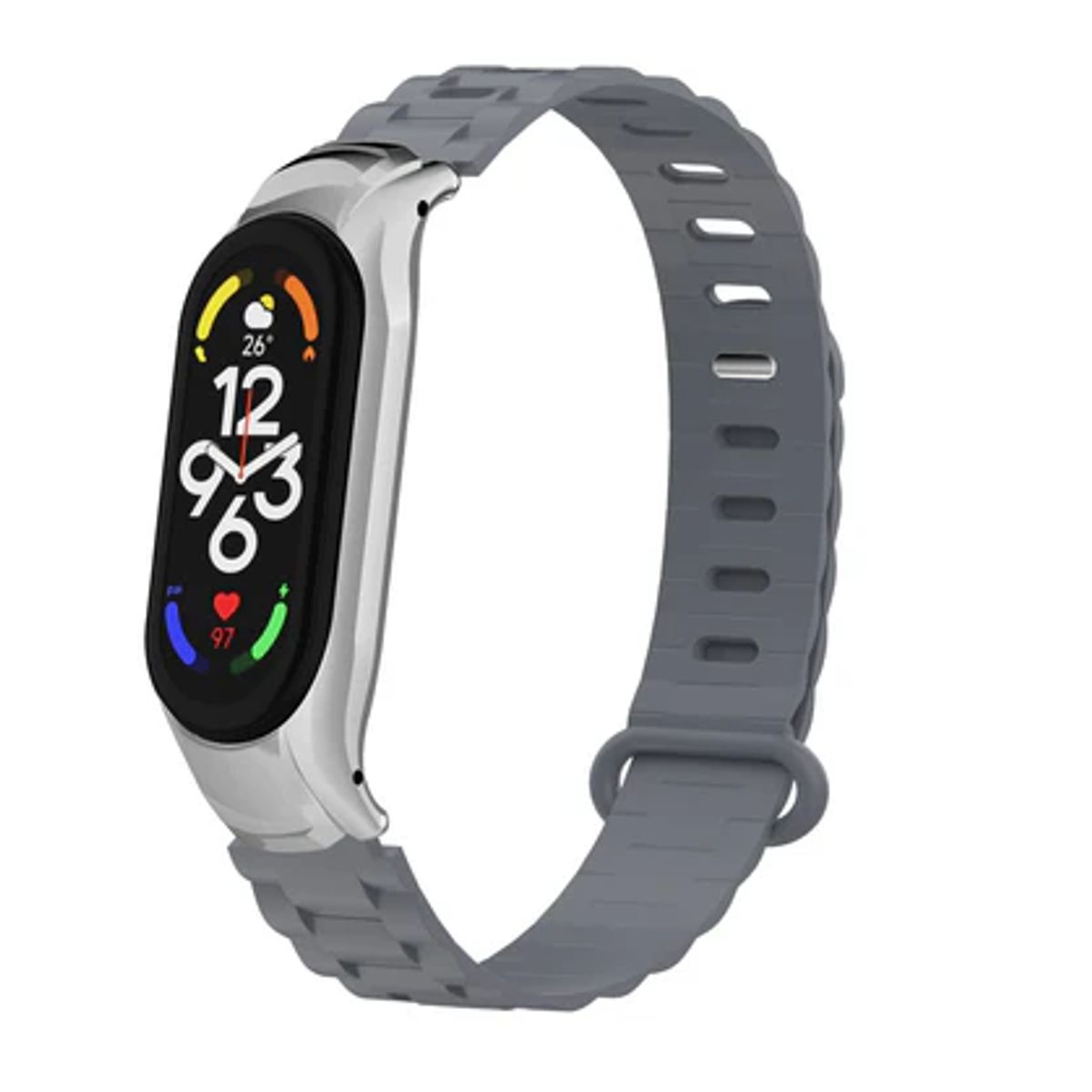 GENERICO - Correa de Silicona con Textura para Xiaomi Band 7 - GRIS