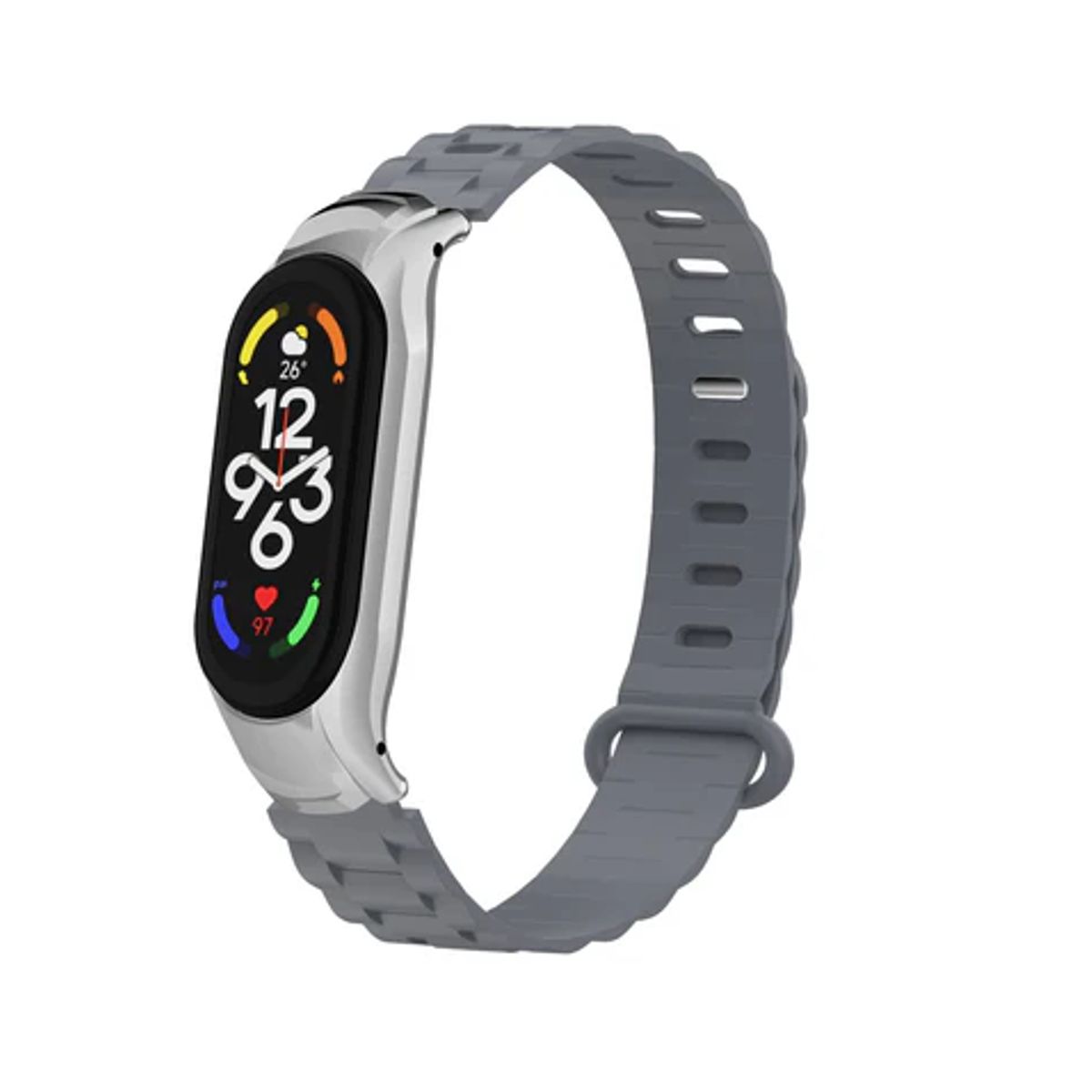 GENERICO - Correa de Silicona con Textura para Xiaomi Band 7 - GRIS