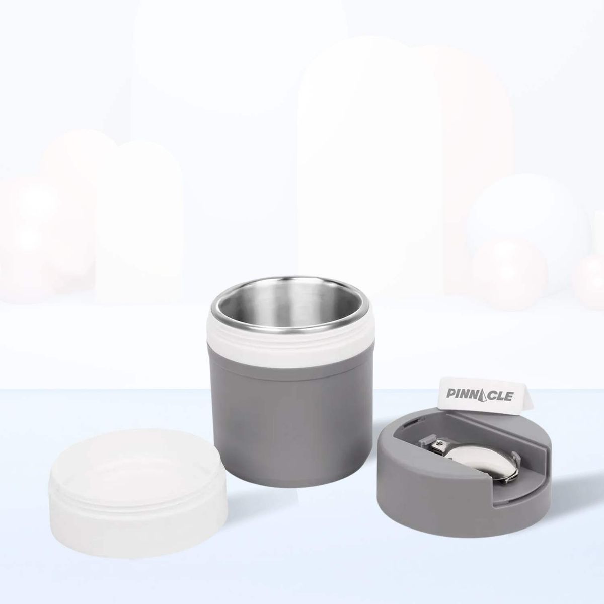 Termo de Comida Pogo de Interior de Acero Inox Pinnacle 600 ml Gris, marca GENERICO - Foto 2