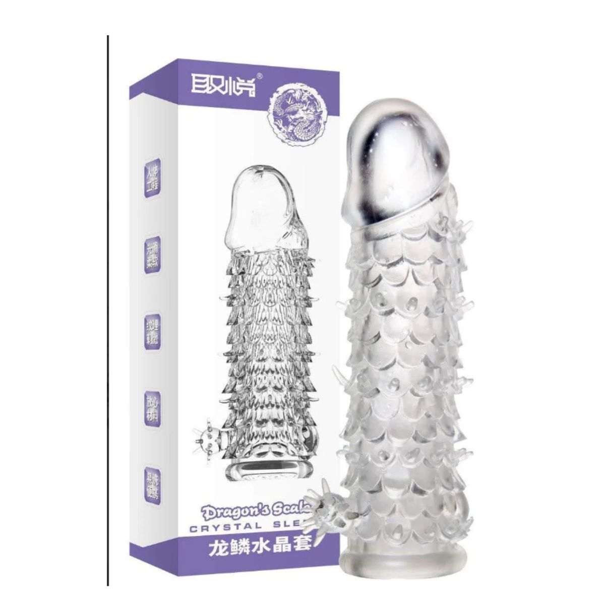 GENERICO - FUNDA PENE EXTENSORA TRANSPARENTE CON SUJETADOR DE TESTICULOS