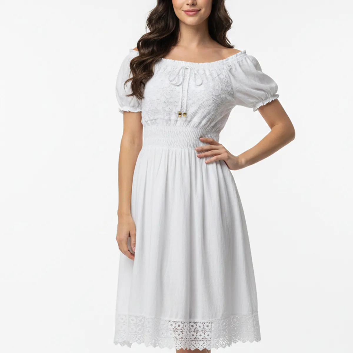 FORBER - Vestido Blanco Corto Mujer