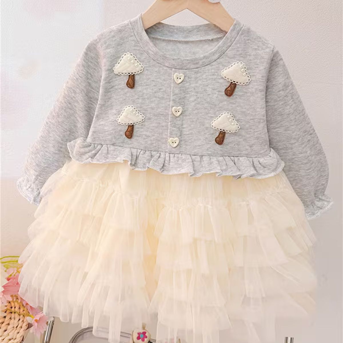 GENERICO - VESTIDO PARA NIÑA CASUAL DE DISEÑO DE PALETITA