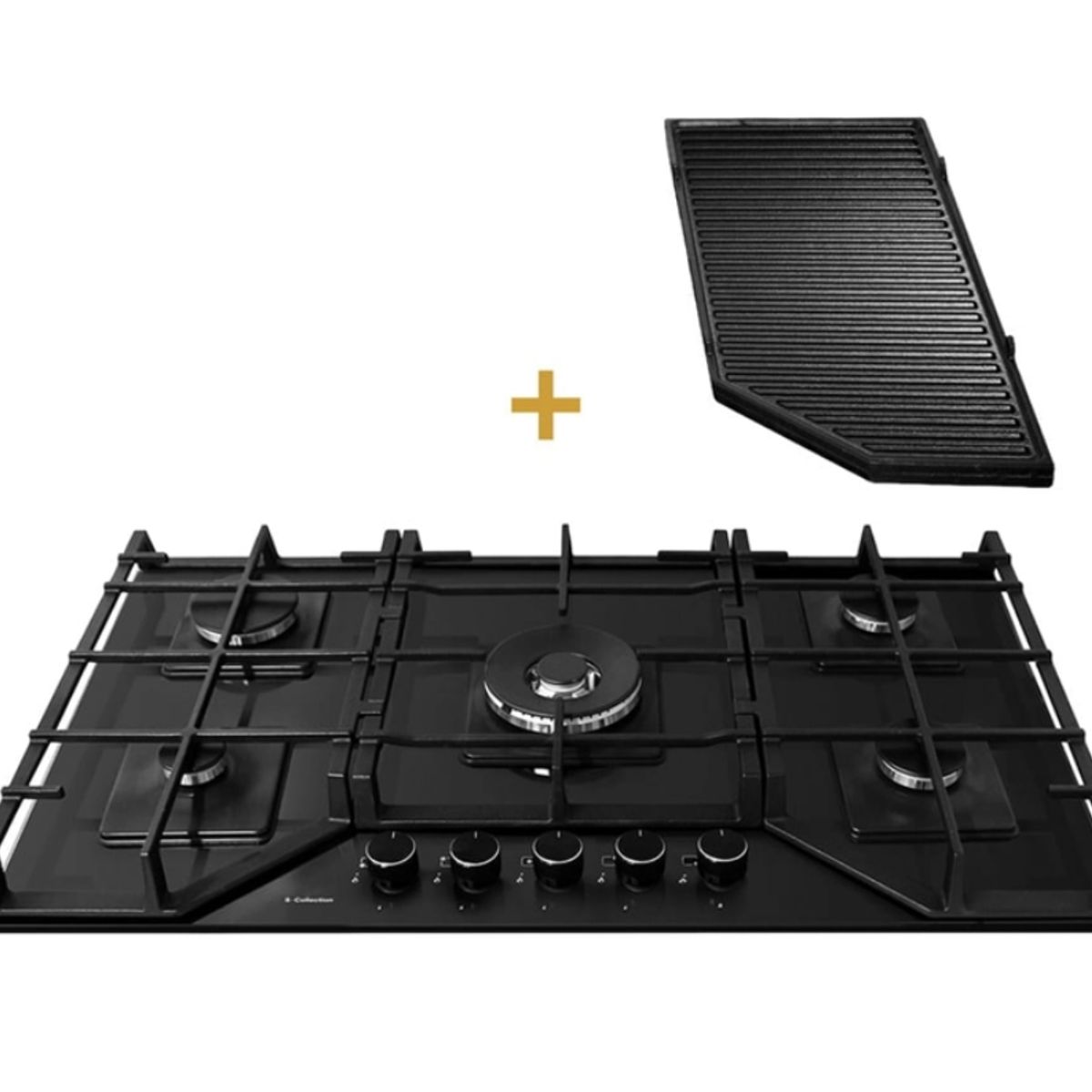 SOLE - COMBO ENCIMERA EMPOTRABLE A GAS GLP/GN SOLE 5 HORNILLAS 31310827 SOLCO067 + SOLPAR002