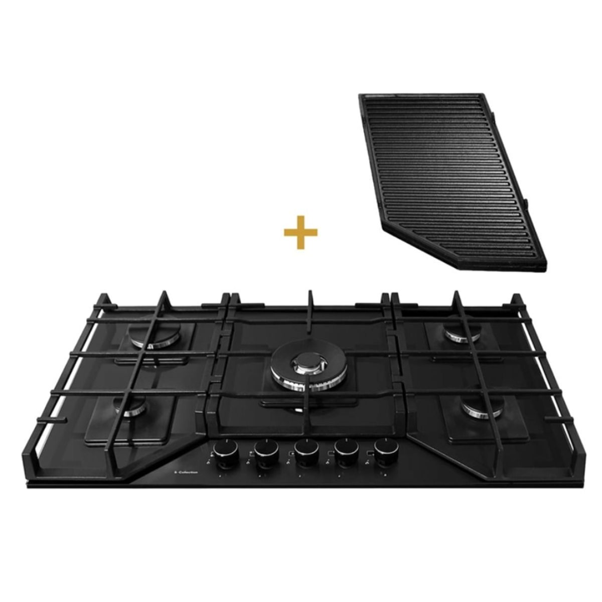 SOLE - COMBO ENCIMERA EMPOTRABLE A GAS GLP/GN SOLE 5 HORNILLAS 31310827 SOLCO067 + SOLPAR002