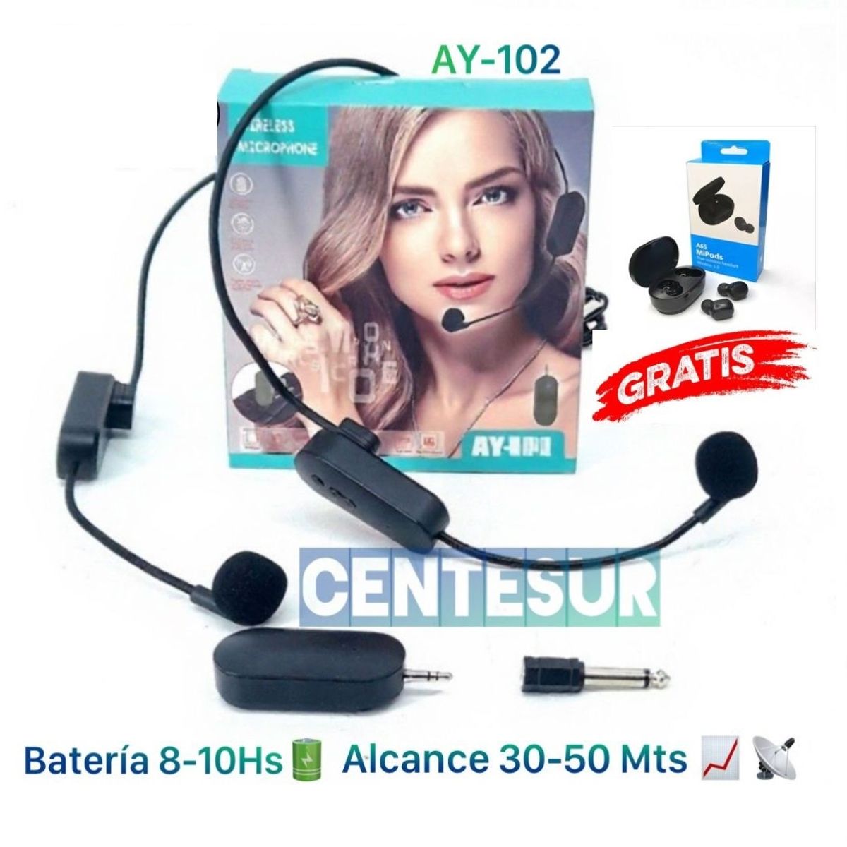GENERICO - MICROFONO PROFESIONAL INALAMBRICO AY102 SUPER POTENTE