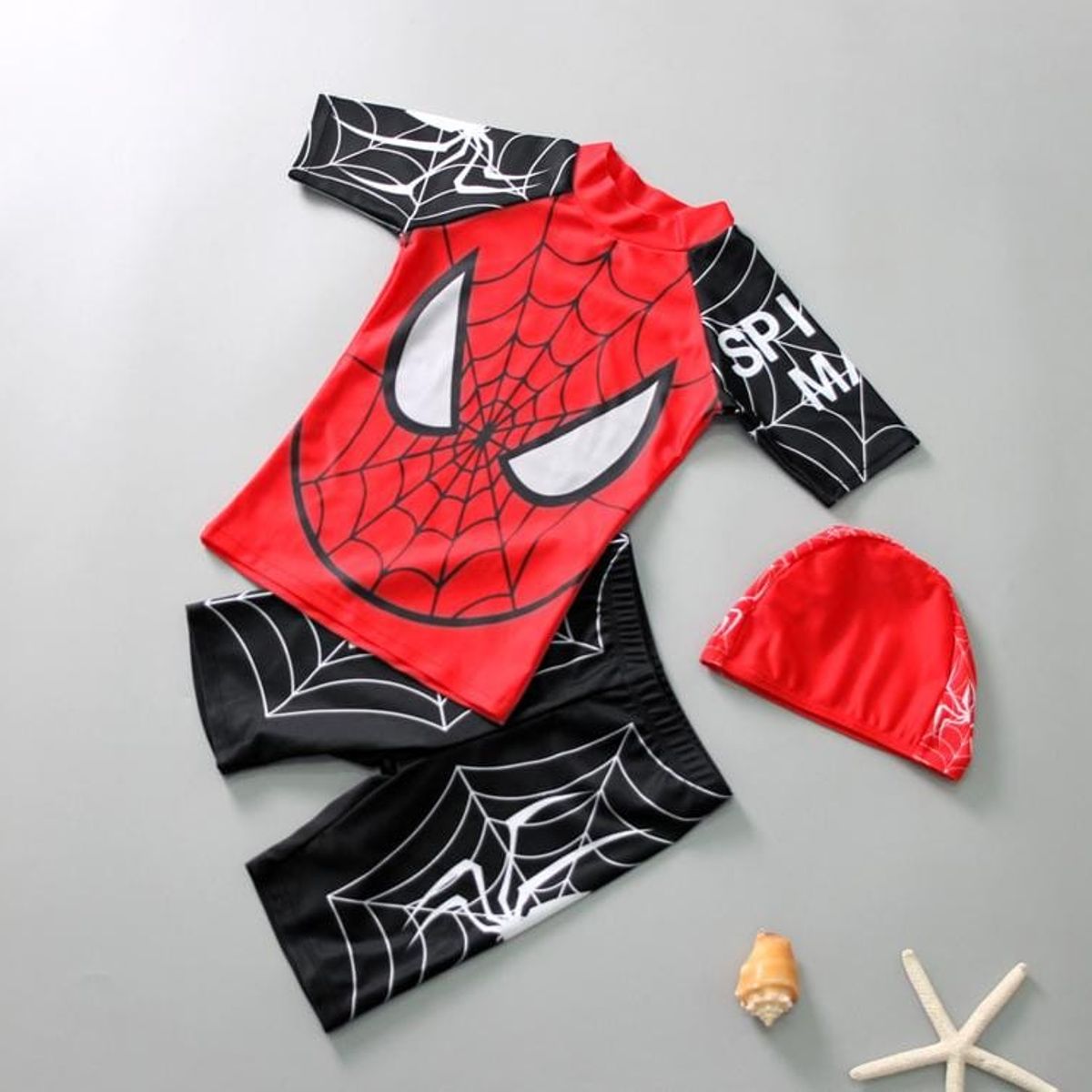 GENERICO - TRAJE DE BAÑO NIÑO ARACNIDO 3 PIEZAS