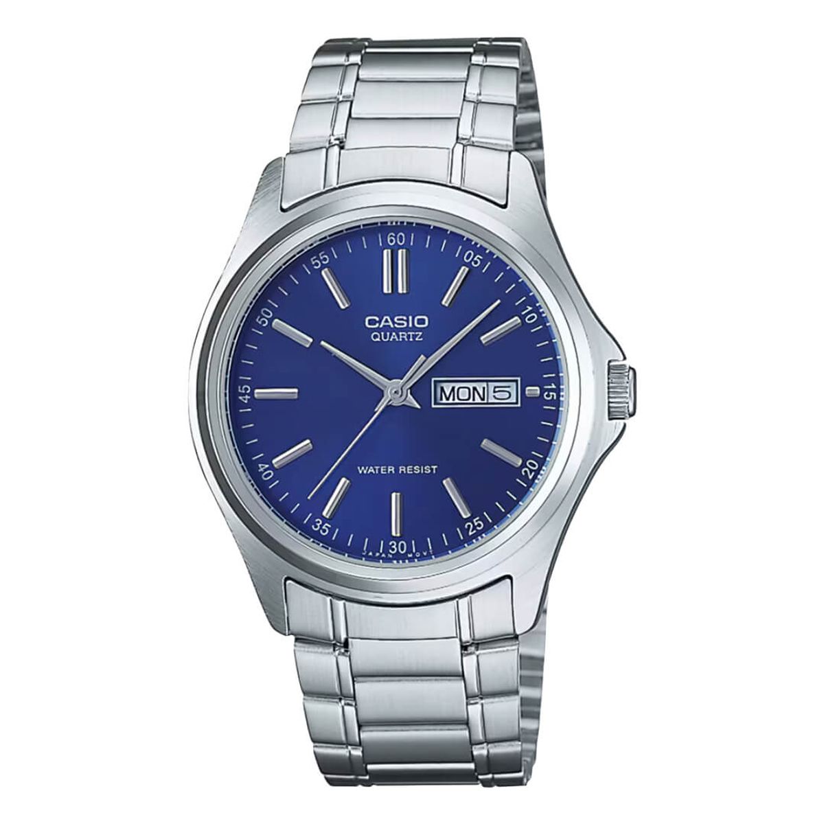 CASIO - Reloj Casio MTP-1239D-2A Azul Doble Fechador Hombre