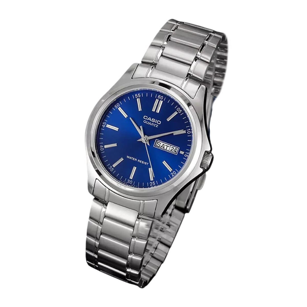 CASIO - Reloj Casio MTP-1239D-2A Azul Doble Fechador Hombre