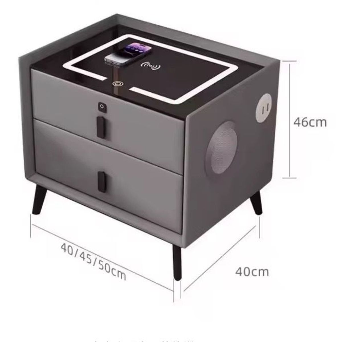 GENERICO - Velador Smart Mesa De Noche Moderna Parlante Bluetooth Carga Inalambrica