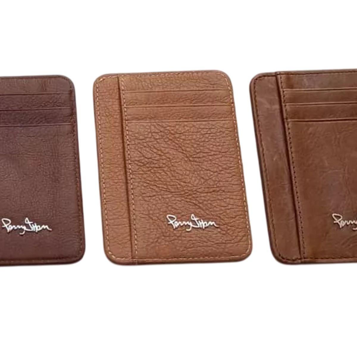 PERRY JHAN - Tarjetero minimalista de Cuero