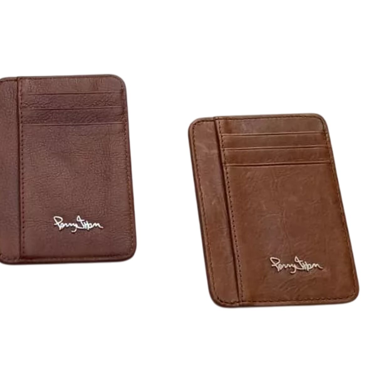 PERRY JHAN - Tarjetero minimalista de Cuero