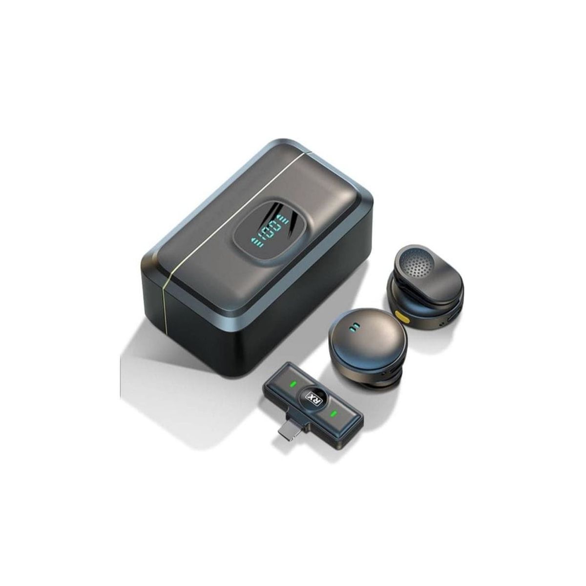 ROMAX - Micrófono Solapero Imantado  Lightning con Cancelacion de Ruido