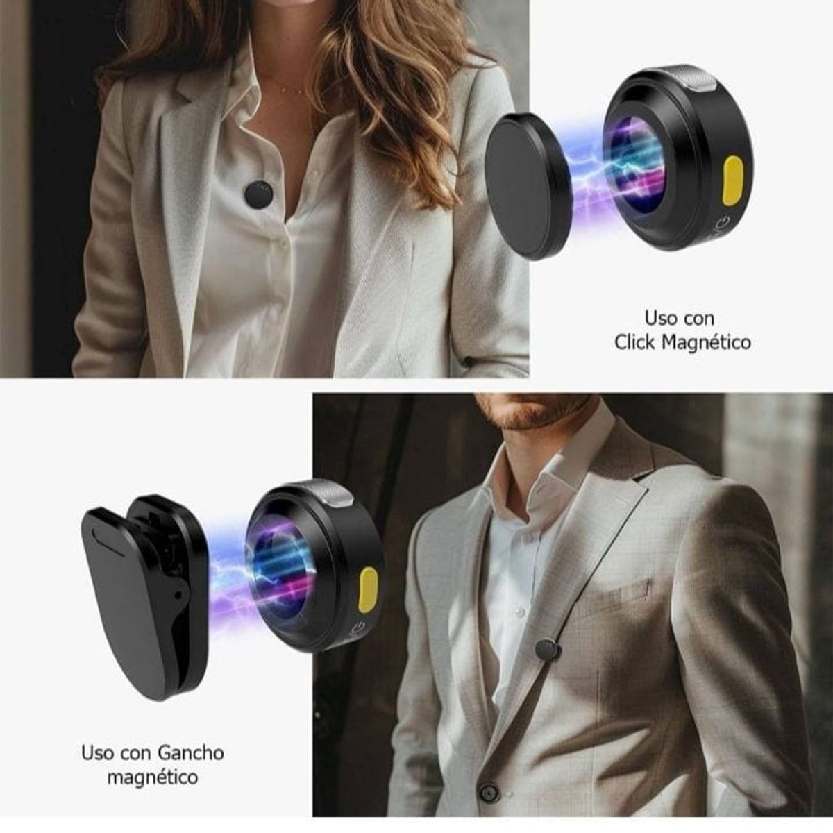 ROMAX - Micrófono Solapero Imantado  Lightning con Cancelacion de Ruido