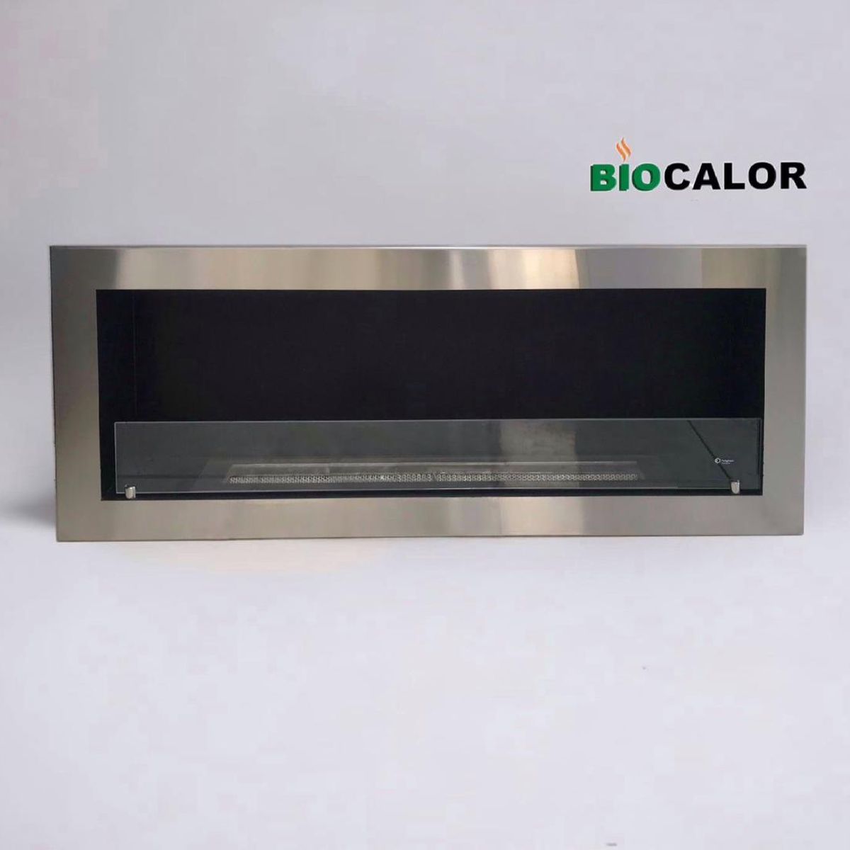BIOCALOR - Chimenea Empotrable Bioetanol Inoxidable 100x45 Estufa Ecológica 30mts2