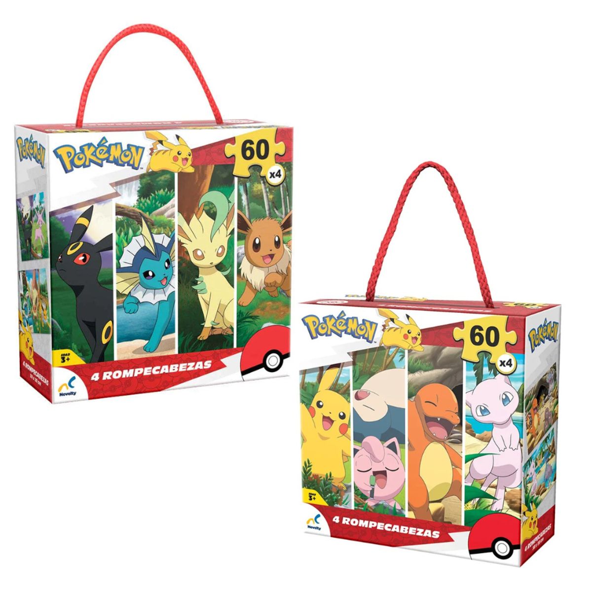 POKEMON - Novelty Rompecabeza De Pokemon 4 En 1 Surtido